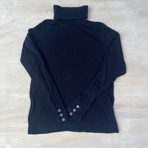 croft & barrow Sweaters - Croft & Barrow Large Black Turtle Neck Long Sleeve Casual Sweater Fall Winter